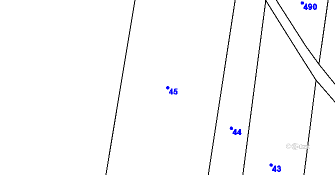 Parcela st. 45 v KÚ Senožaty u Bechyně, Katastrální mapa