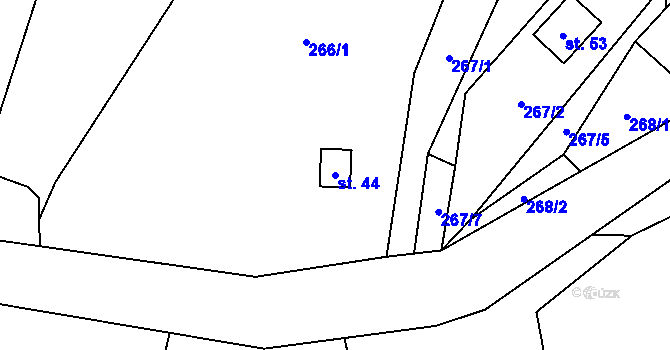 Parcela st. 44 v KÚ Bělá u Horní Cerekve, Katastrální mapa