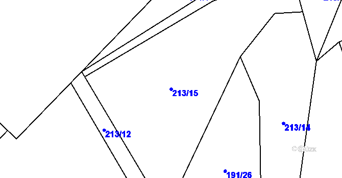 Parcela st. 213/15 v KÚ Bělá u Horní Cerekve, Katastrální mapa