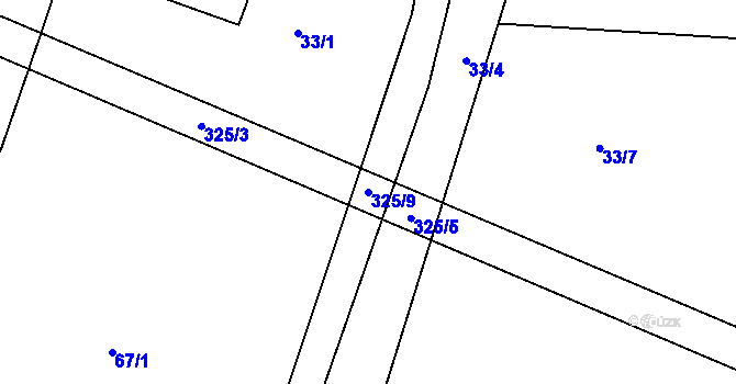 Parcela st. 325/9 v KÚ Bělá u Horní Cerekve, Katastrální mapa