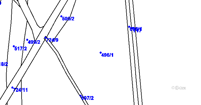 Parcela st. 496/1 v KÚ Bělá, Katastrální mapa