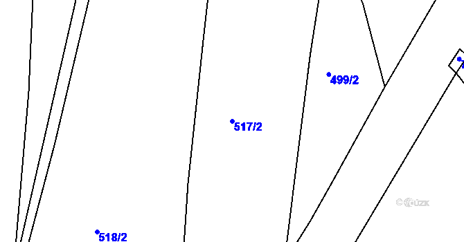 Parcela st. 517/2 v KÚ Bělá, Katastrální mapa