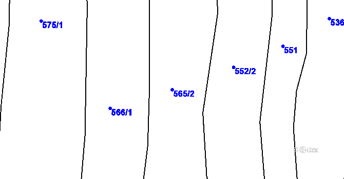 Parcela st. 565/2 v KÚ Bělá, Katastrální mapa