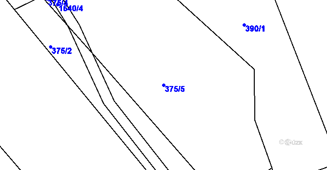 Parcela st. 375/5 v KÚ Bělá u Staré Paky, Katastrální mapa