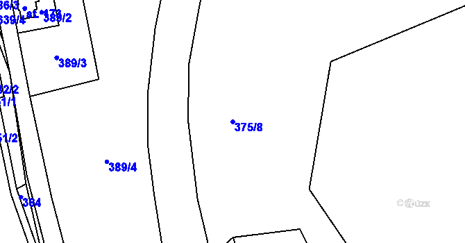 Parcela st. 375/8 v KÚ Bělá u Staré Paky, Katastrální mapa
