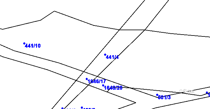 Parcela st. 441/4 v KÚ Bělá u Staré Paky, Katastrální mapa