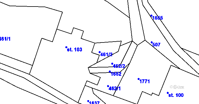 Parcela st. 461/2 v KÚ Bělá u Staré Paky, Katastrální mapa