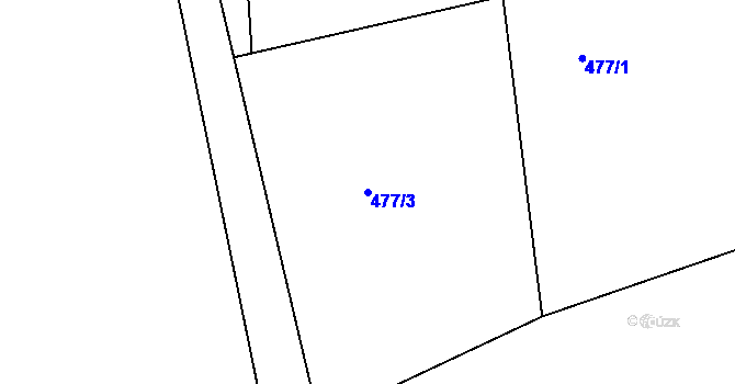 Parcela st. 477/3 v KÚ Bělá u Staré Paky, Katastrální mapa