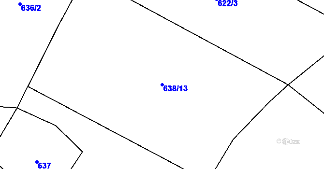 Parcela st. 638/13 v KÚ Bělá u Staré Paky, Katastrální mapa