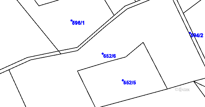 Parcela st. 652/6 v KÚ Bělá u Staré Paky, Katastrální mapa