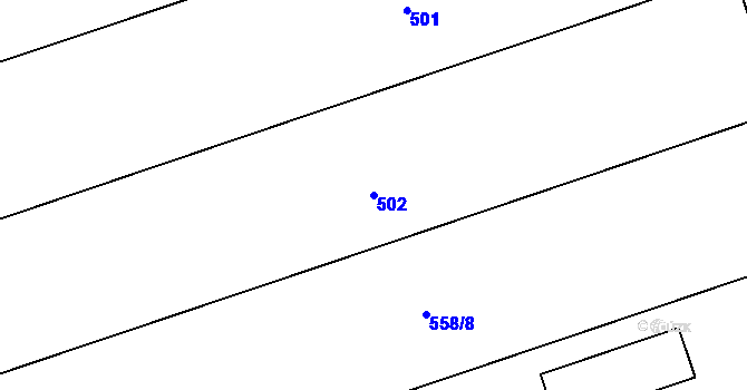 Parcela st. 502 v KÚ Bělá ve Slezsku, Katastrální mapa