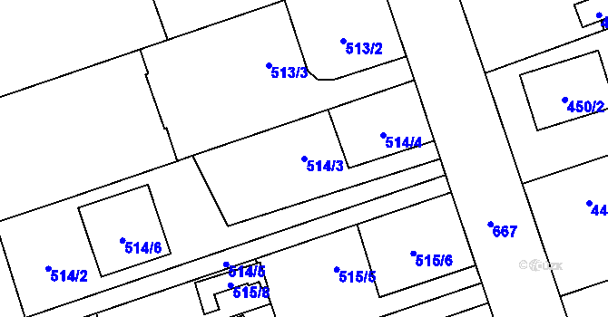 Parcela st. 514/3 v KÚ Bělá ve Slezsku, Katastrální mapa