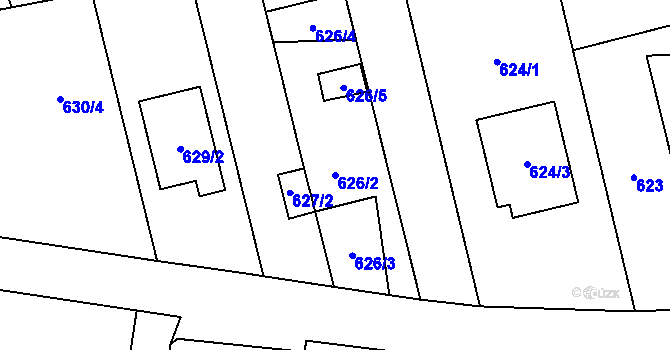 Parcela st. 626/2 v KÚ Bělá ve Slezsku, Katastrální mapa