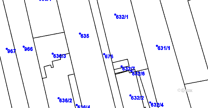 Parcela st. 676 v KÚ Bělá ve Slezsku, Katastrální mapa