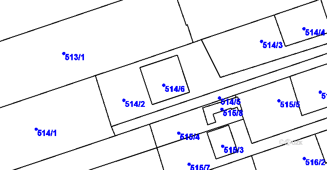 Parcela st. 514/6 v KÚ Bělá ve Slezsku, Katastrální mapa