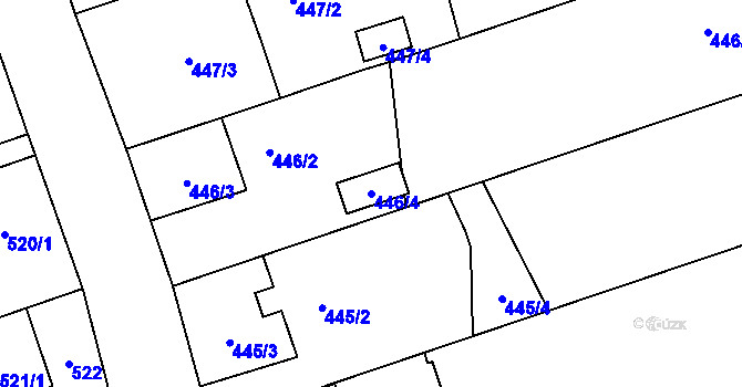 Parcela st. 446/4 v KÚ Bělá ve Slezsku, Katastrální mapa