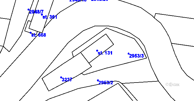 Parcela st. 131 v KÚ Bělá nad Radbuzou, Katastrální mapa