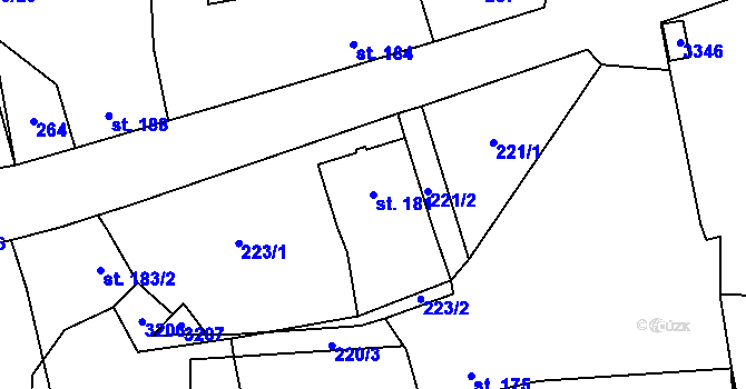 Parcela st. 181 v KÚ Bělá nad Radbuzou, Katastrální mapa