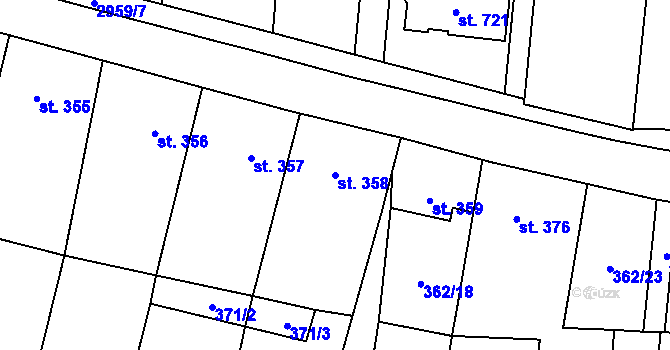 Parcela st. 358 v KÚ Bělá nad Radbuzou, Katastrální mapa