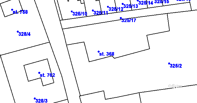 Parcela st. 368 v KÚ Bělá nad Radbuzou, Katastrální mapa