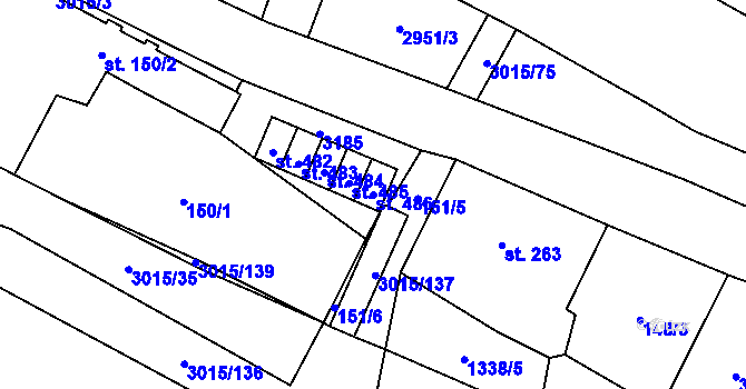 Parcela st. 486 v KÚ Bělá nad Radbuzou, Katastrální mapa