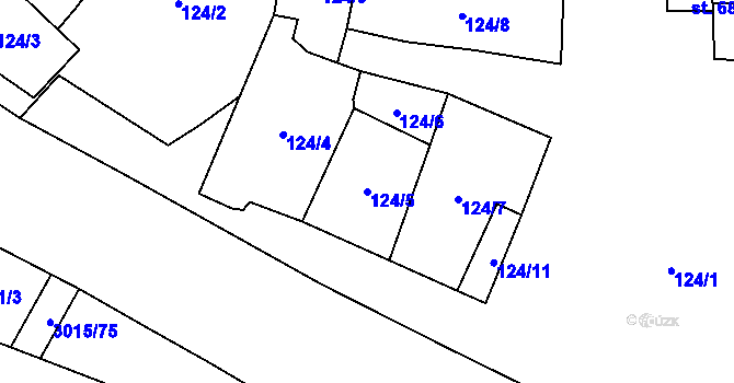 Parcela st. 124/5 v KÚ Bělá nad Radbuzou, Katastrální mapa