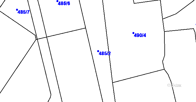 Parcela st. 485/2 v KÚ Bělá nad Radbuzou, Katastrální mapa