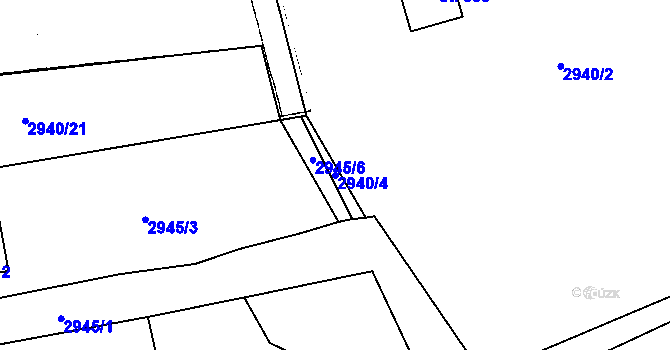 Parcela st. 2940/4 v KÚ Bělá nad Radbuzou, Katastrální mapa
