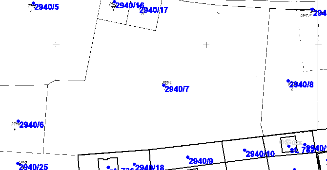 Parcela st. 2940/7 v KÚ Bělá nad Radbuzou, Katastrální mapa