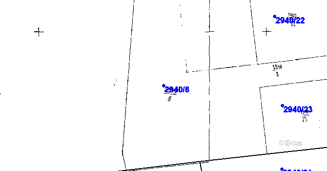 Parcela st. 2940/8 v KÚ Bělá nad Radbuzou, Katastrální mapa