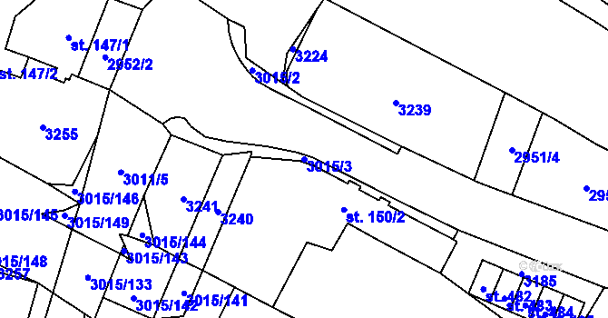 Parcela st. 3015/3 v KÚ Bělá nad Radbuzou, Katastrální mapa