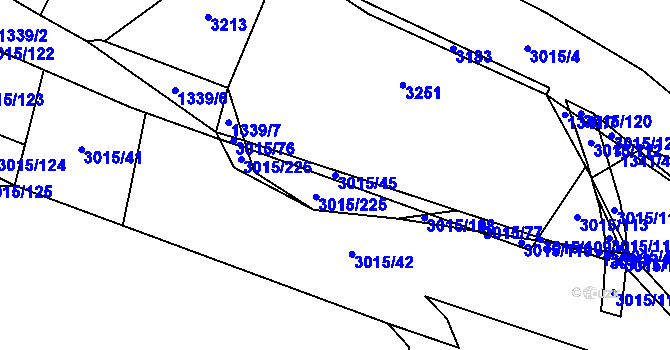 Parcela st. 3015/45 v KÚ Bělá nad Radbuzou, Katastrální mapa