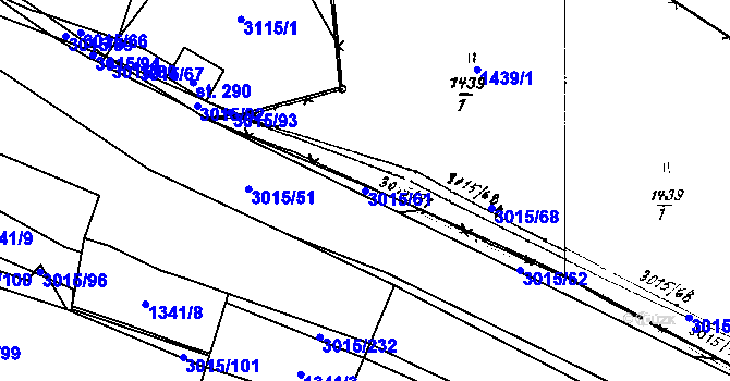 Parcela st. 3015/61 v KÚ Bělá nad Radbuzou, Katastrální mapa