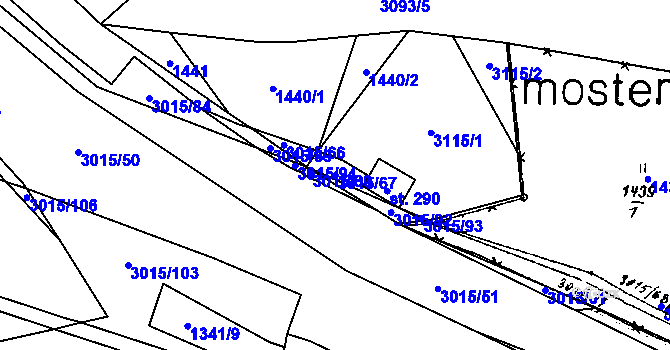 Parcela st. 3015/67 v KÚ Bělá nad Radbuzou, Katastrální mapa