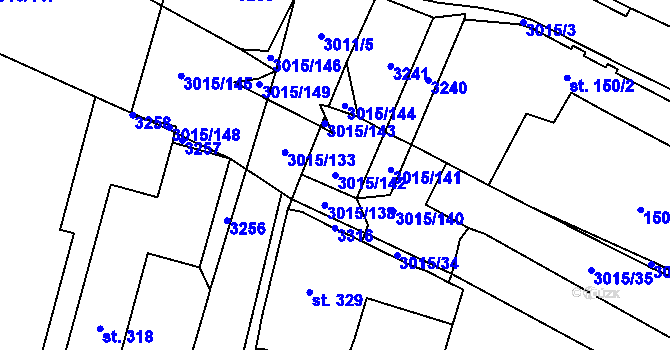 Parcela st. 3015/142 v KÚ Bělá nad Radbuzou, Katastrální mapa