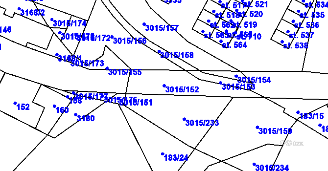 Parcela st. 3015/152 v KÚ Bělá nad Radbuzou, Katastrální mapa