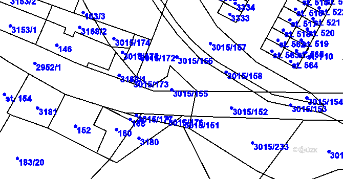 Parcela st. 3015/155 v KÚ Bělá nad Radbuzou, Katastrální mapa