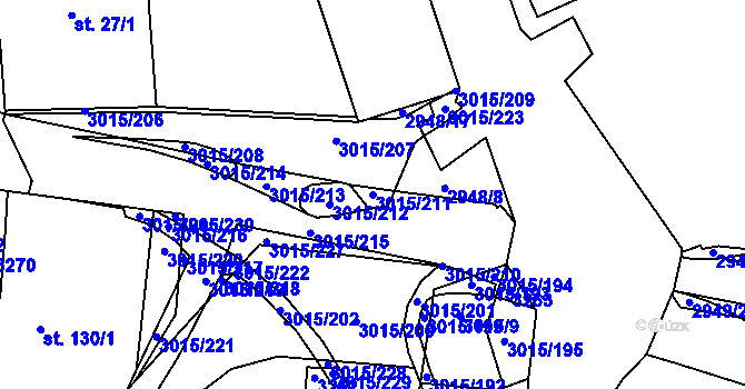 Parcela st. 3015/211 v KÚ Bělá nad Radbuzou, Katastrální mapa