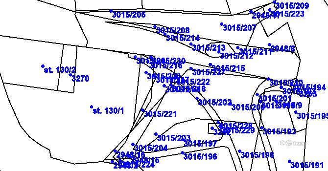 Parcela st. 3015/219 v KÚ Bělá nad Radbuzou, Katastrální mapa
