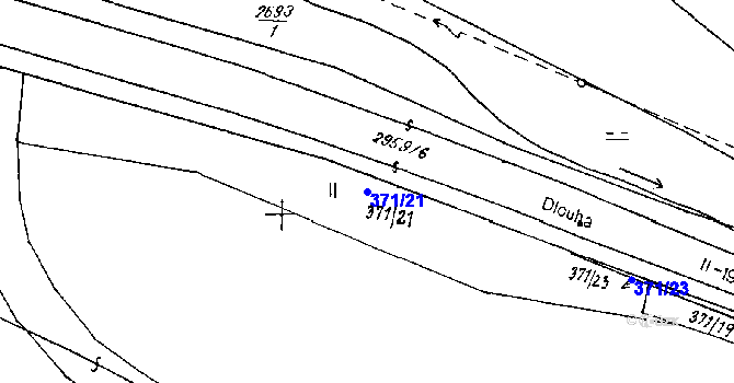 Parcela st. 371/21 v KÚ Bělá nad Radbuzou, Katastrální mapa