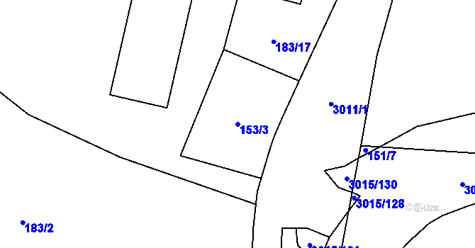 Parcela st. 153/3 v KÚ Bělá nad Radbuzou, Katastrální mapa