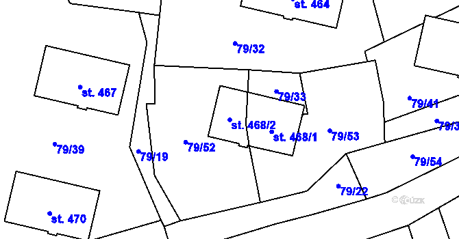 Parcela st. 468/2 v KÚ Bělá nad Radbuzou, Katastrální mapa