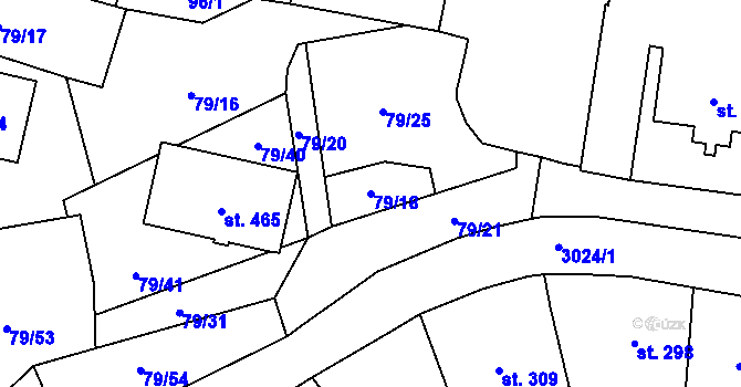 Parcela st. 79/18 v KÚ Bělá nad Radbuzou, Katastrální mapa