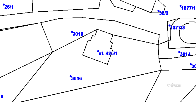 Parcela st. 425/1 v KÚ Bělá nad Svitavou, Katastrální mapa