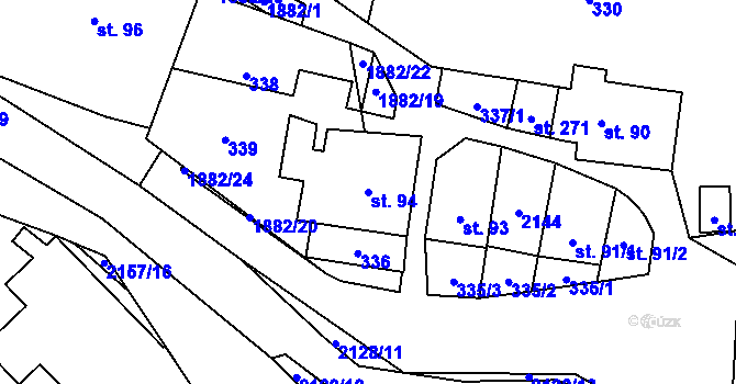 Parcela st. 94 v KÚ Bělá nad Svitavou, Katastrální mapa