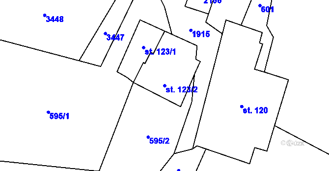 Parcela st. 123/2 v KÚ Bělá nad Svitavou, Katastrální mapa