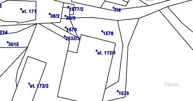 Parcela st. 172/1 v KÚ Bělá nad Svitavou, Katastrální mapa