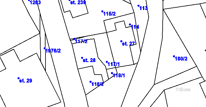 Parcela st. 117 v KÚ Bělá nad Svitavou, Katastrální mapa