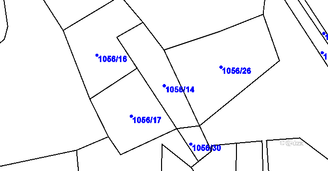 Parcela st. 1056/14 v KÚ Bělá nad Svitavou, Katastrální mapa