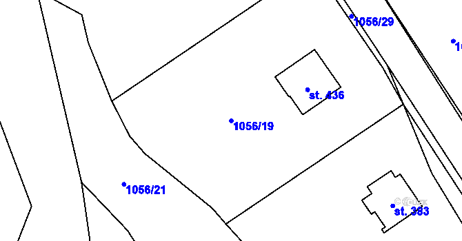 Parcela st. 1056/19 v KÚ Bělá nad Svitavou, Katastrální mapa